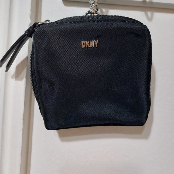 DKNY Clip On Mini Bag Coin Purse Pouch Black - Picture 2 of 5